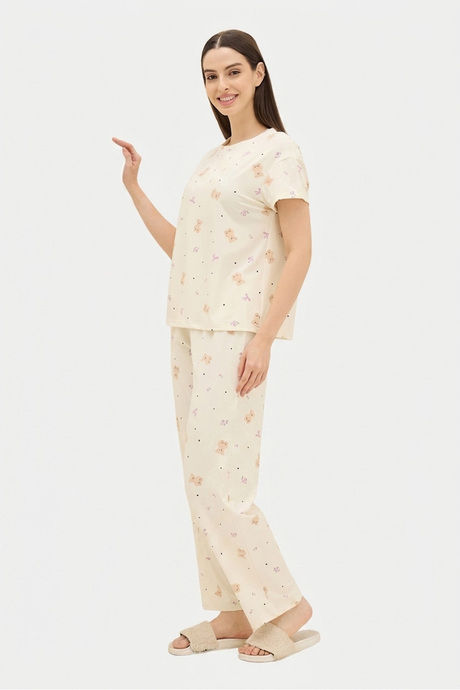 Sweet Dreams Animal Printed Pyjama Set - Swan White — image 5